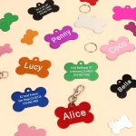 Personalized Dogs Cats ID Tag Custom Alloy Bone Puppy Kitten - Image 2