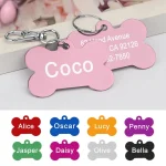Personalized Dogs Cats ID Tag Custom Alloy Bone Puppy Kitten