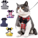 Nylon Cat Harness Adjustable Pet Harnesses Leash Set Mesh - Image 2